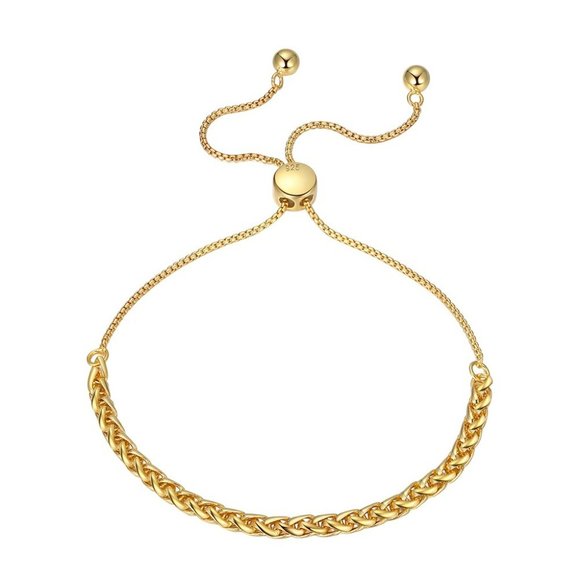 New: 18K Gold Vermeil Chopin Chain Adjustable Bracelet - Picture 6 of 8